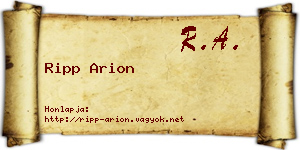 Ripp Arion névjegykártya